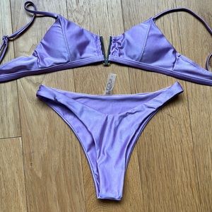 Never worn, deep lilac bikini with cheeky bottom